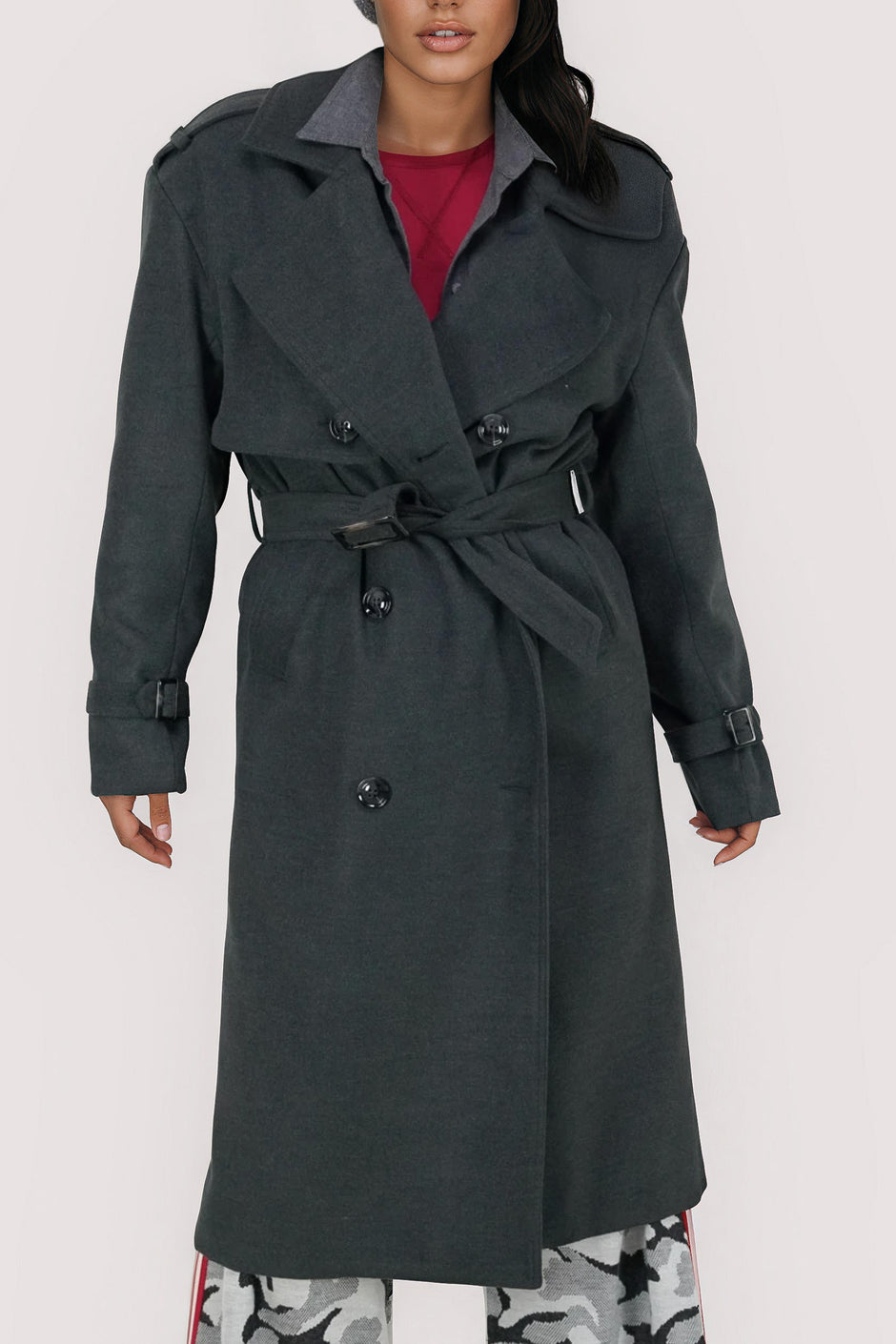 Charcoal Oversize Lux Coat