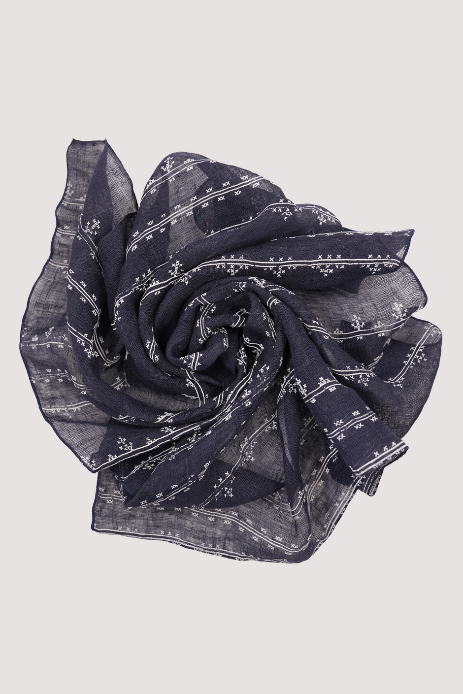 Navy Pattern Neck Scarf