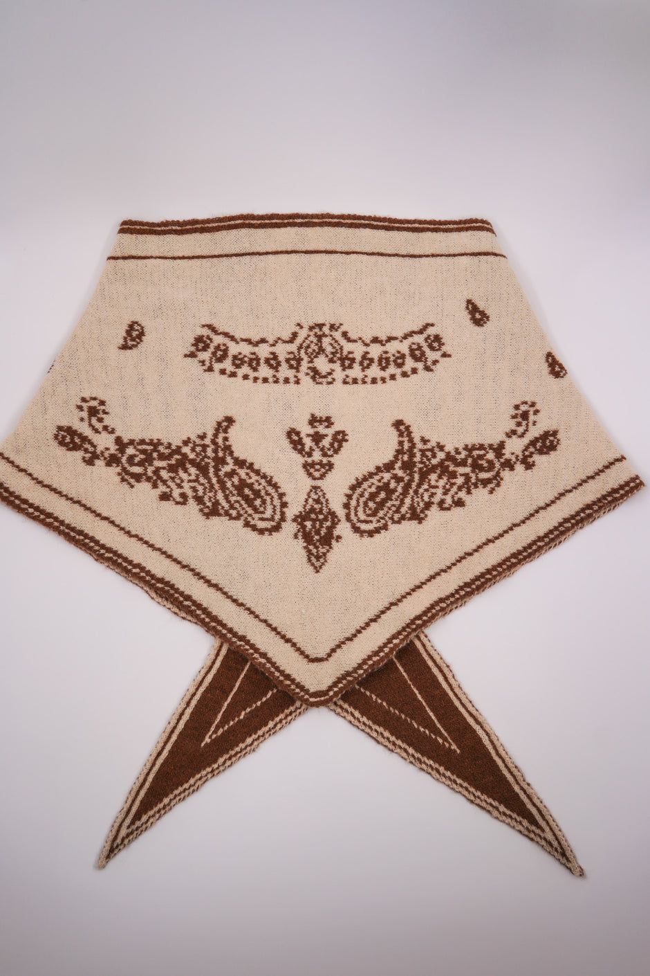 Caramel Paisley Triangular Scarf - desray.co.za