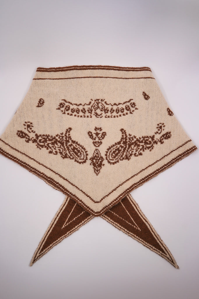 Caramel Paisley Triangular Scarf - desray.co.za