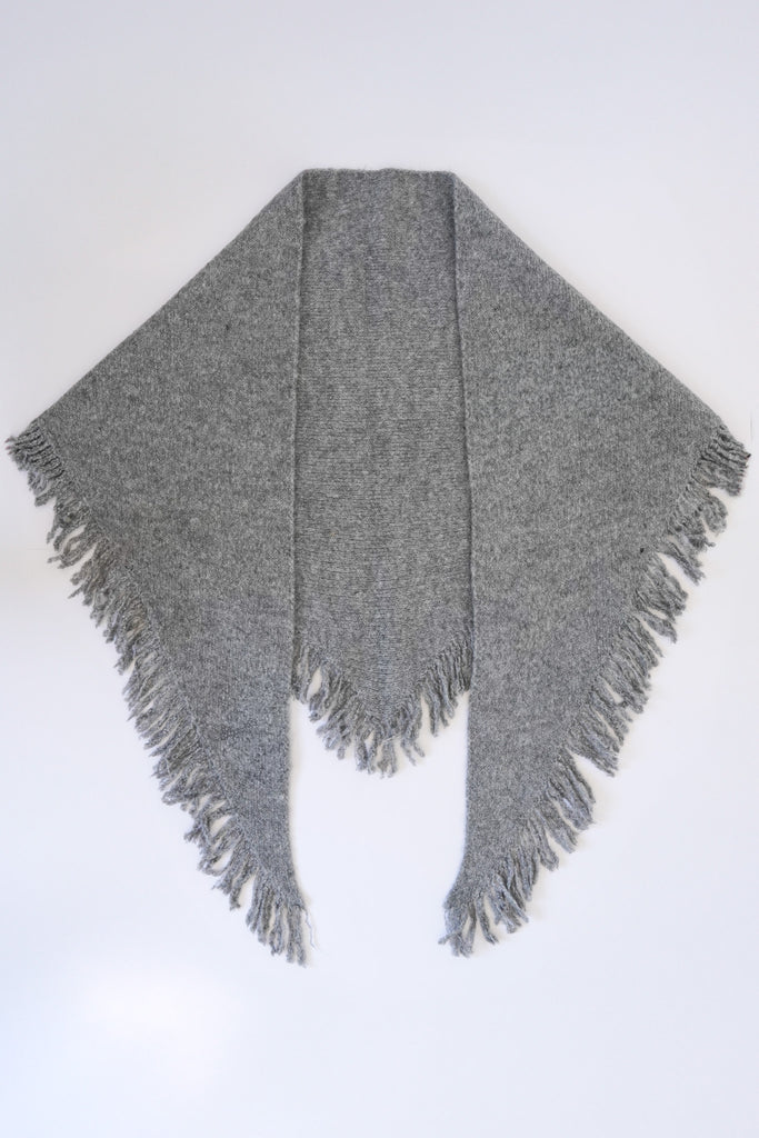 Grey Tassel Triangular Scarf - desray.co.za