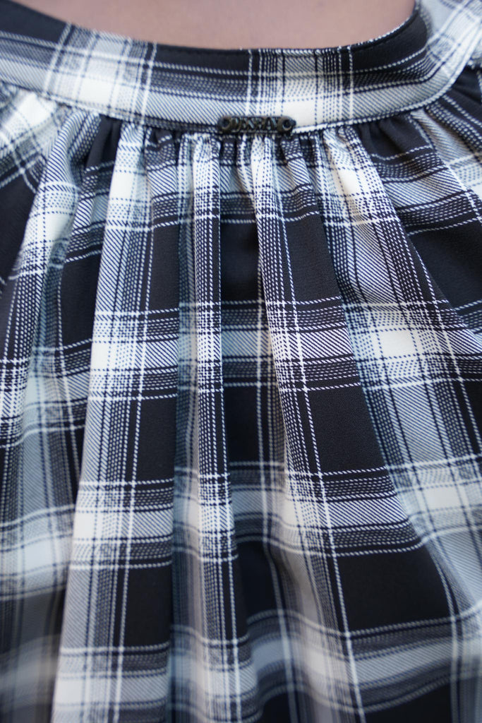 Black Check Front Seam Shirt - desray.co.za