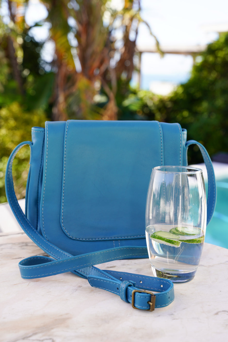 Teal Saddle Sling Bag - desray.co.za
