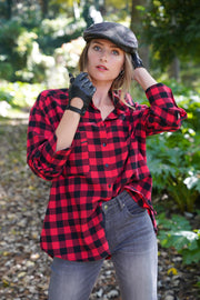 Red Check Oversize Shirt