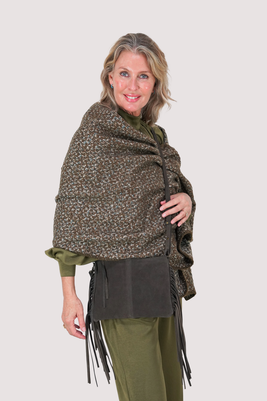Olive & Teal Abstract Scarf