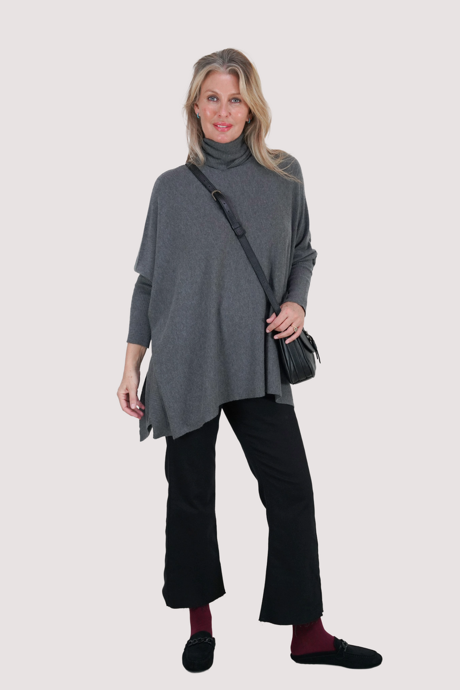 Charcoal Short Poncho