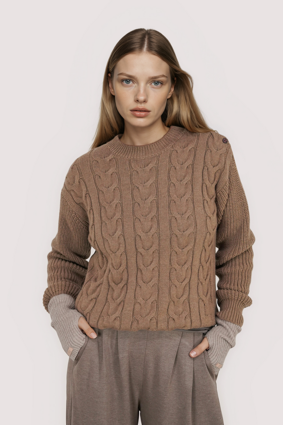 Tan Cable Pullover
