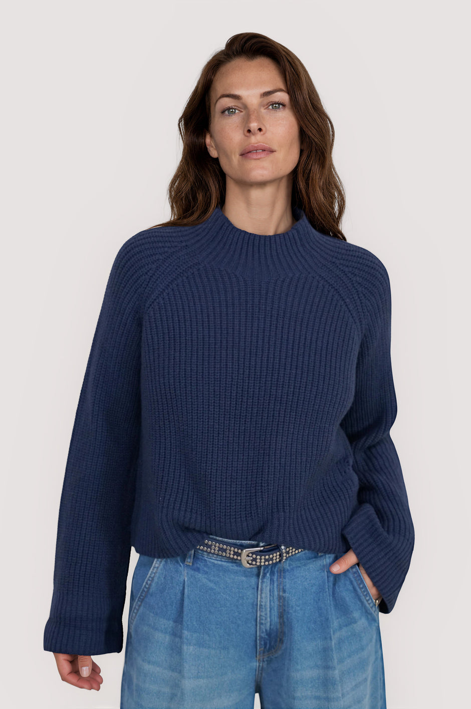 Denim Blue Chunky Fennel Neck