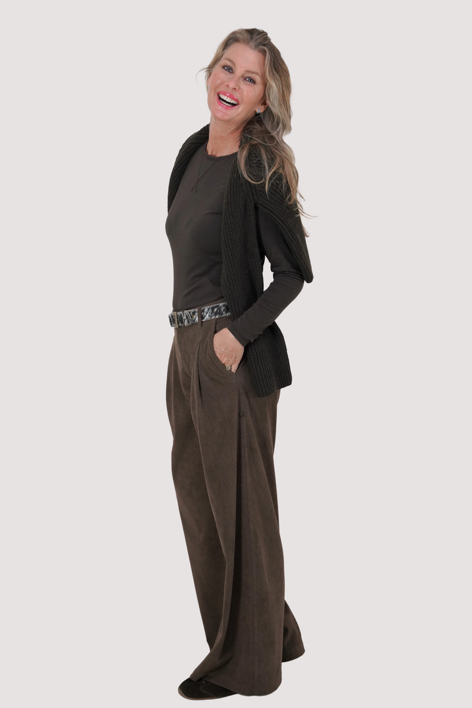 Brown Corduroy Hipster Pants