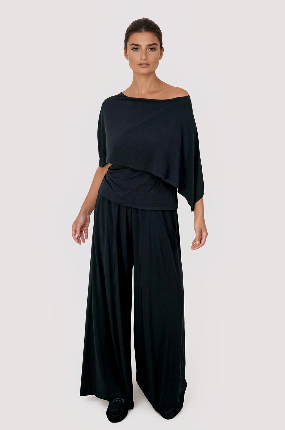 Black Heel Ballet Pumps
