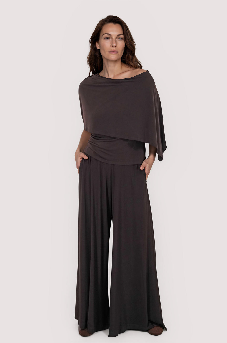 Bitter Choc Luxe Palazzo Pants