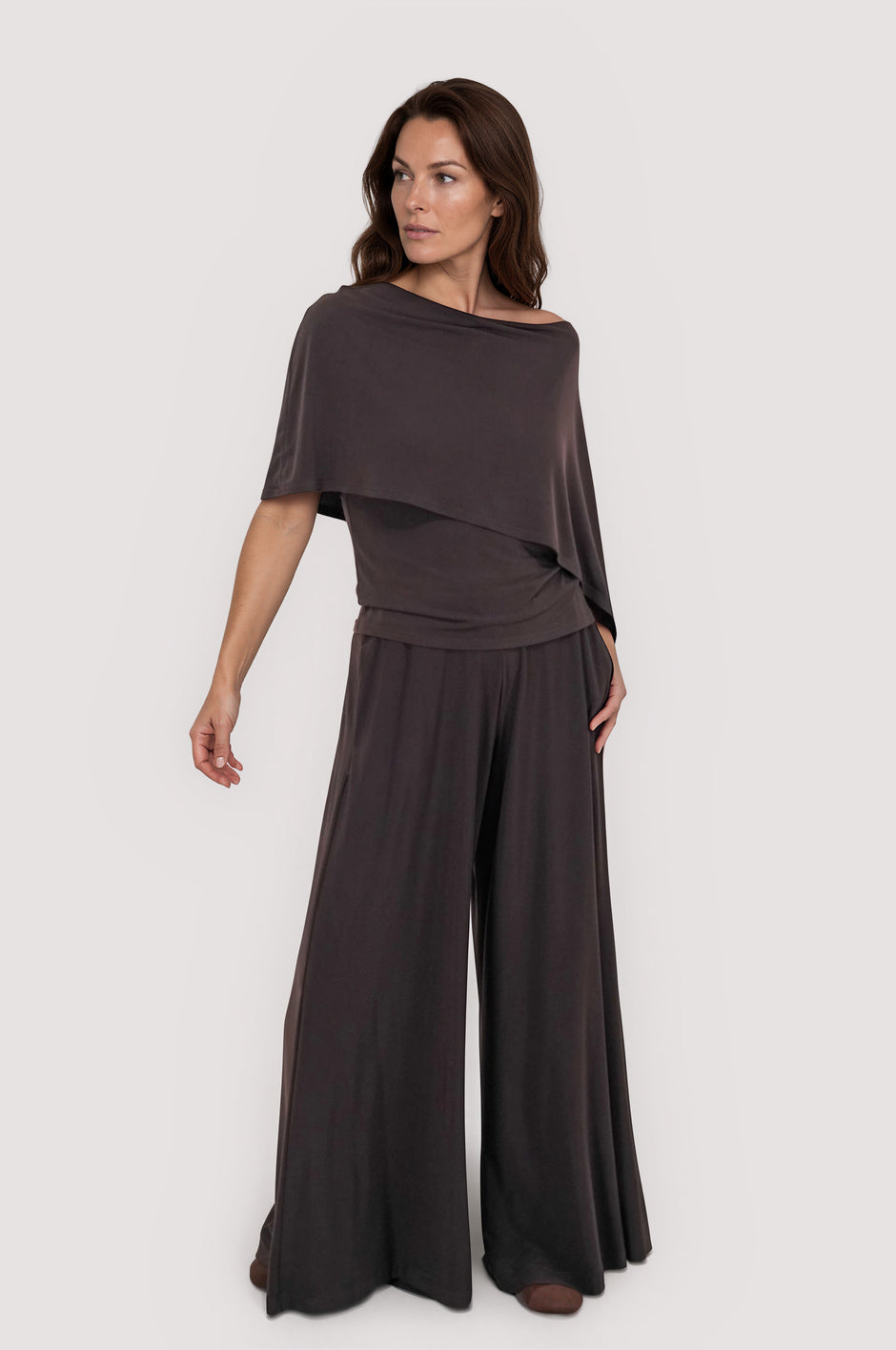 Bitter Choc Luxe Palazzo Pants