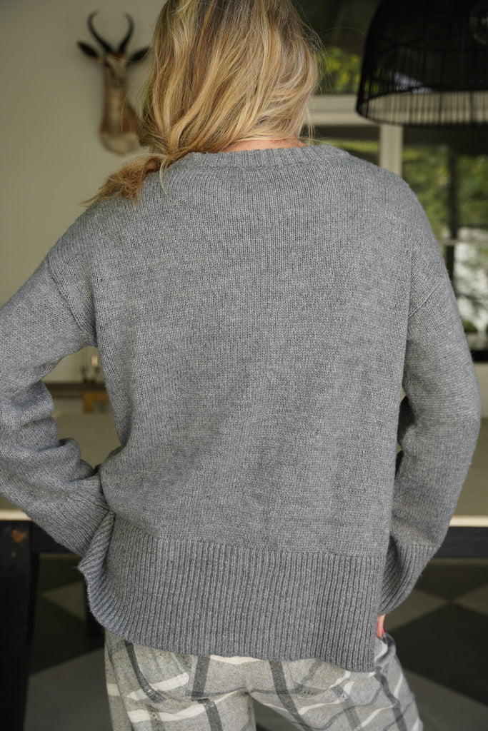 Grey Wide Sleeve Pullover - desray.co.za