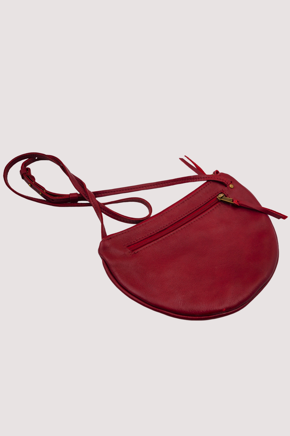 Ruby Red Half Moon Bag