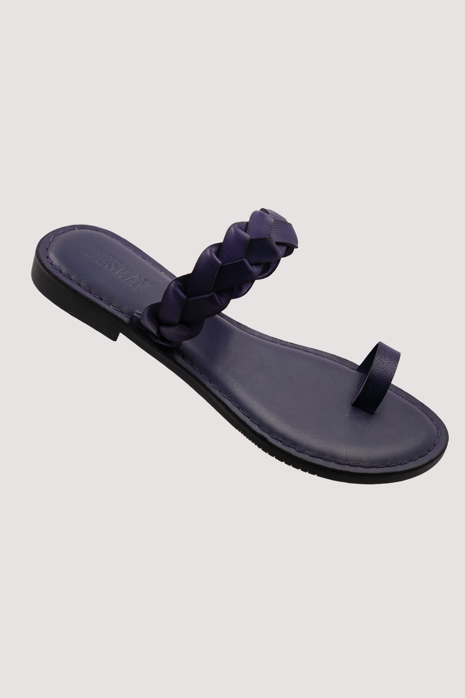 Navy Plaited Slip On Sandal - desray.co.za