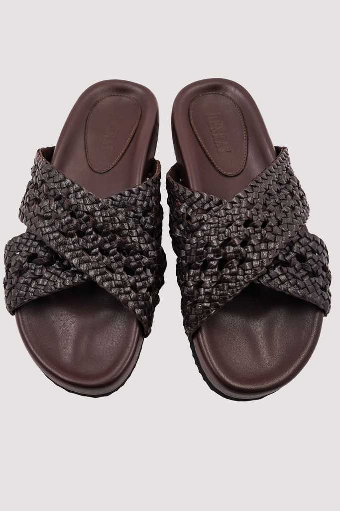 Choc Criss Cross Slip On Sandal - desray.co.za
