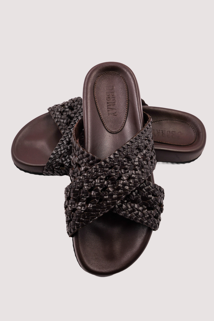 Choc Criss Cross Slip On Sandal - desray.co.za