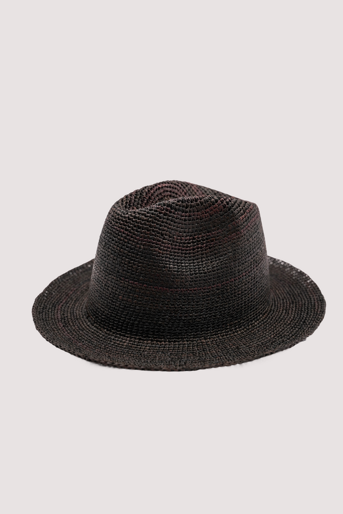 Black & Burgundy Trilby Hat - desray.co.za