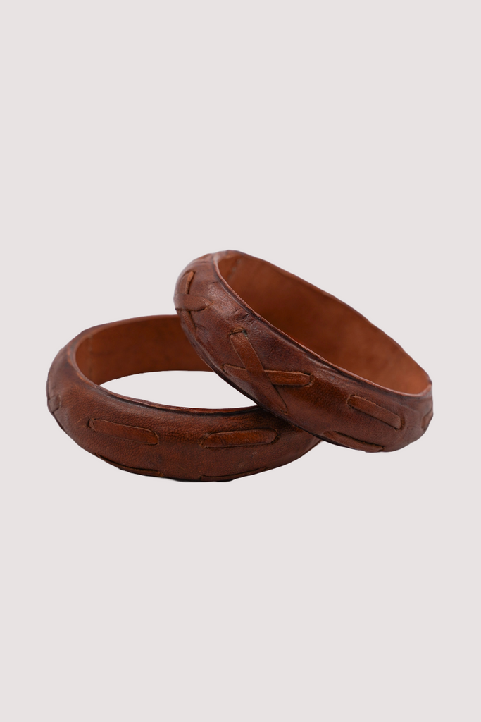 Brown Leather Bangle - desray.co.za