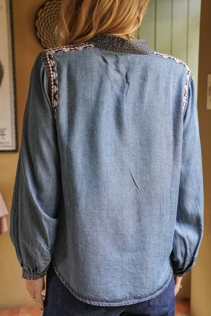 Denim Embroidered Shirt - desray.co.za