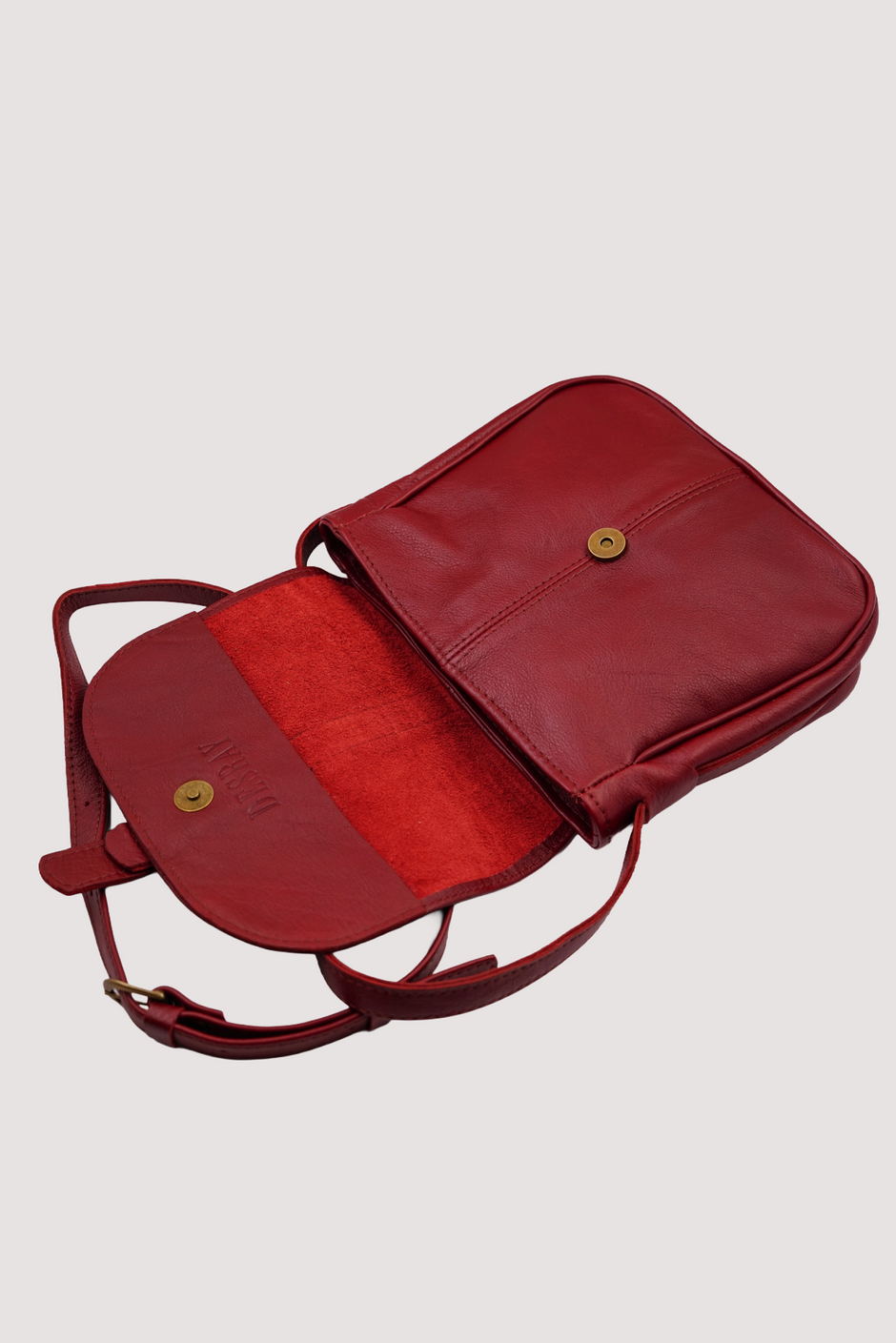 Ruby Red Buckle Sling Bag