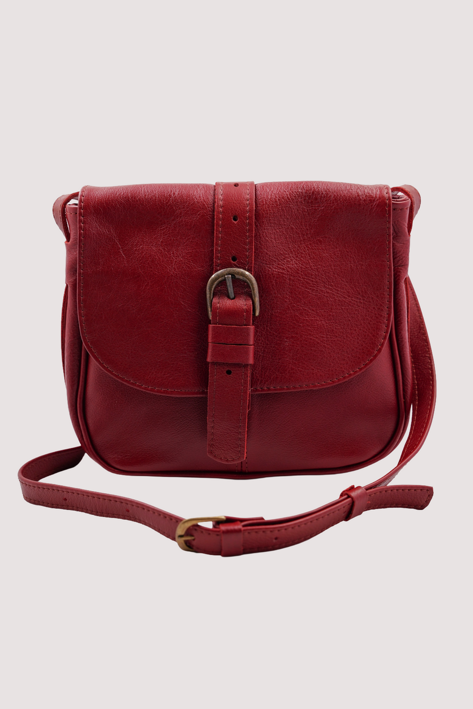 Ruby Red Buckle Sling Bag