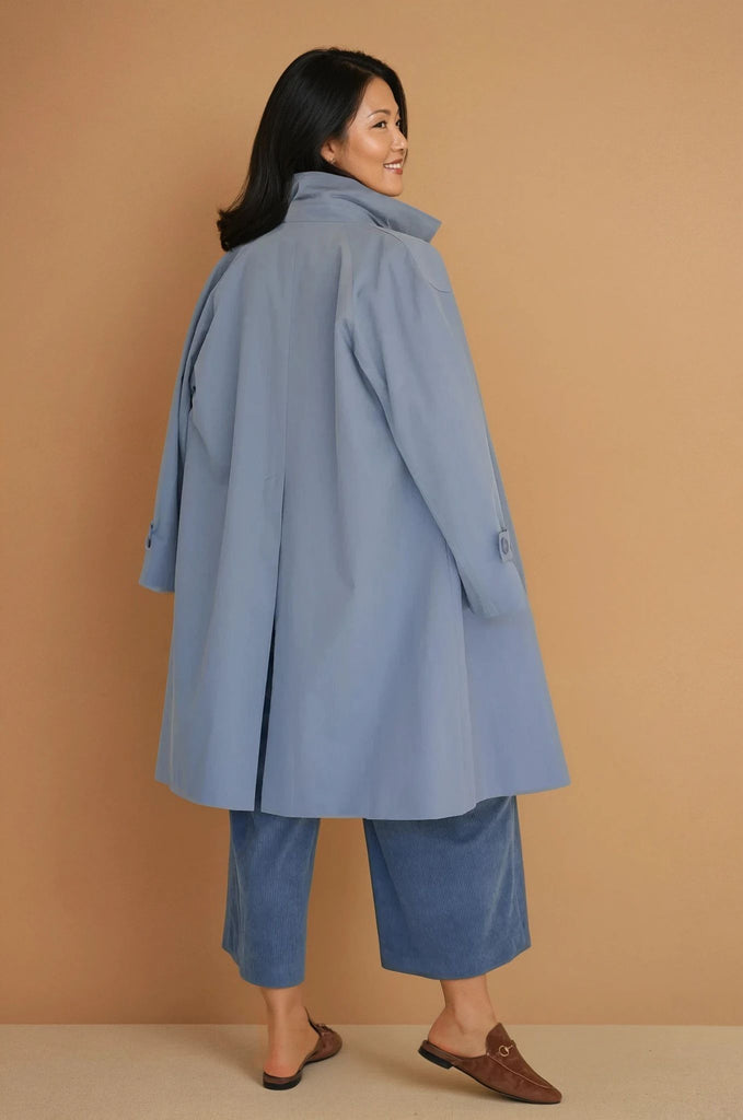Powder Blue A Line Swing Coat - desray.co.za