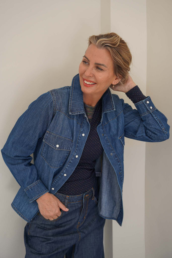 Mid Blue Denim Classic Shirt - desray.co.za