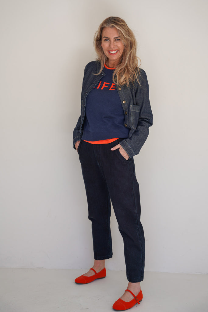 Enzyme Blue Cropped Jacket - desray.co.za
