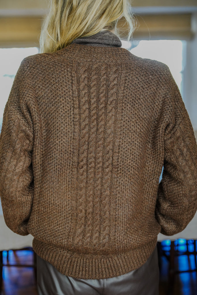 Dark Brown Cable Cardi - desray.co.za