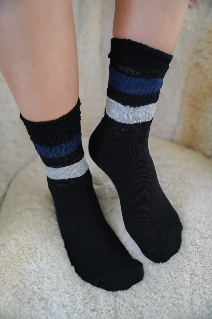 Black, Grey & Blue Vintage Socks - desray.co.za