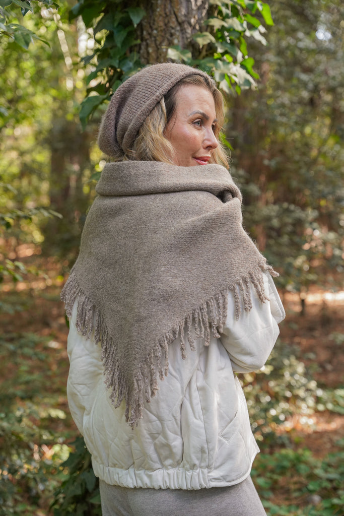 Fawn Tassel Triangular Scarf - desray.co.za