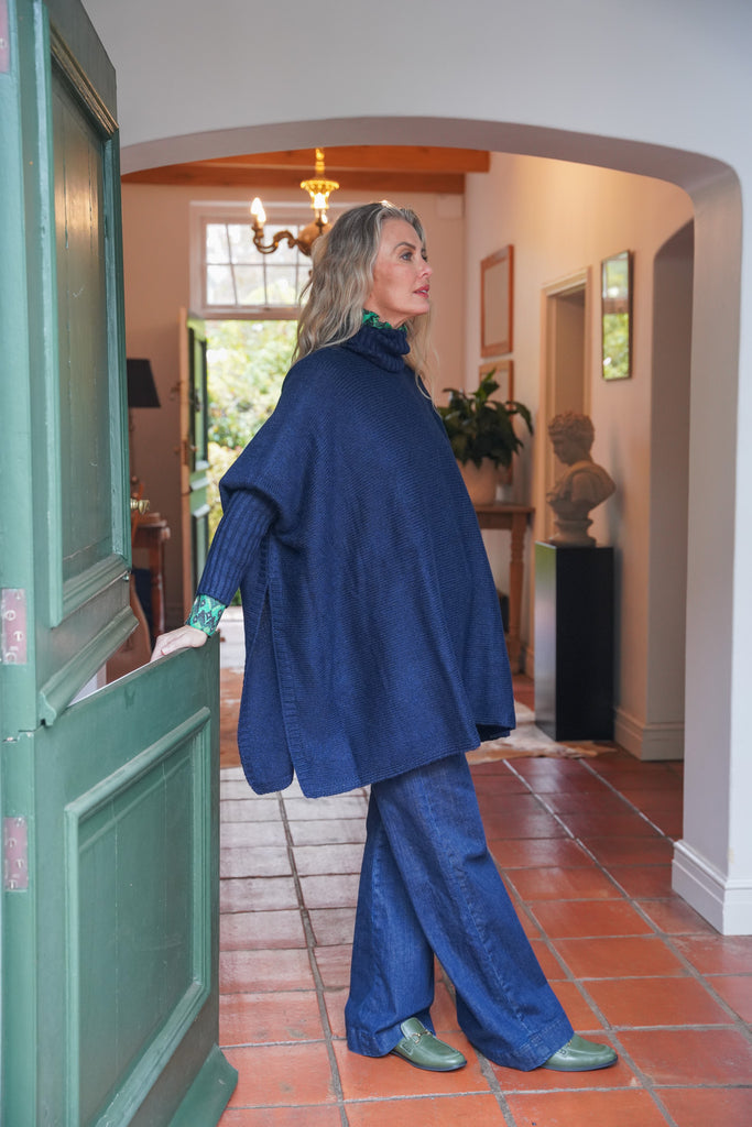 Navy Poncho - desray.co.za