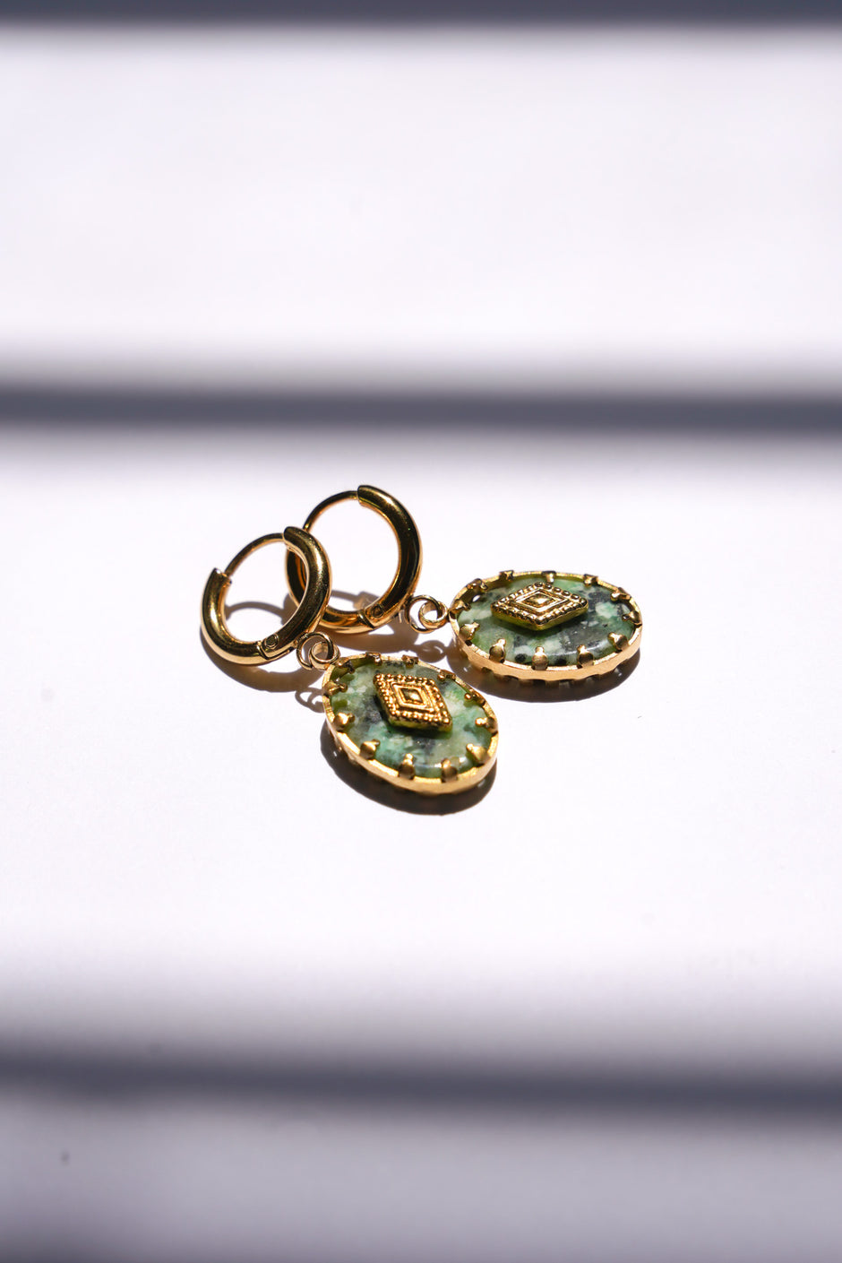 Green Ornamental Earrings - desray.co.za