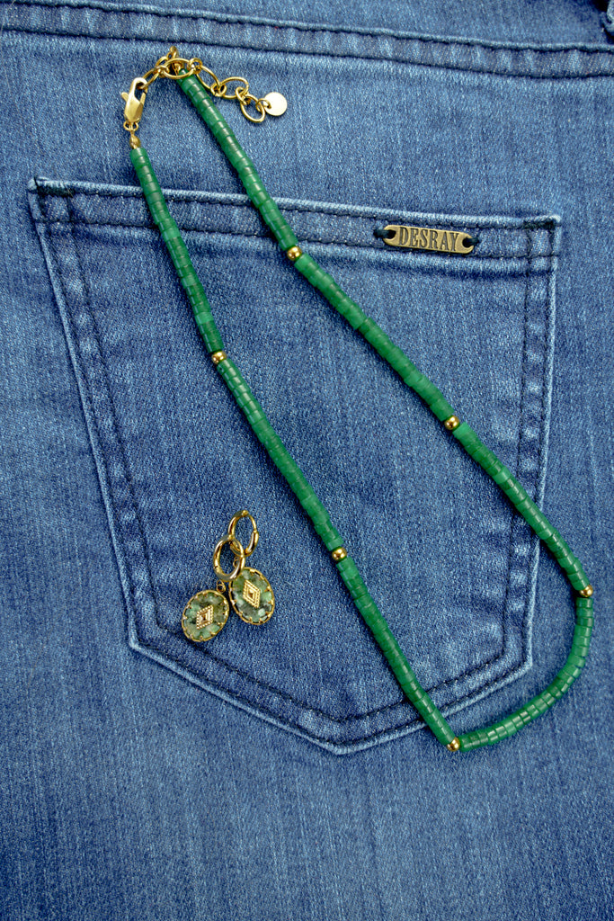 Green Beaded Necklace - desray.co.za