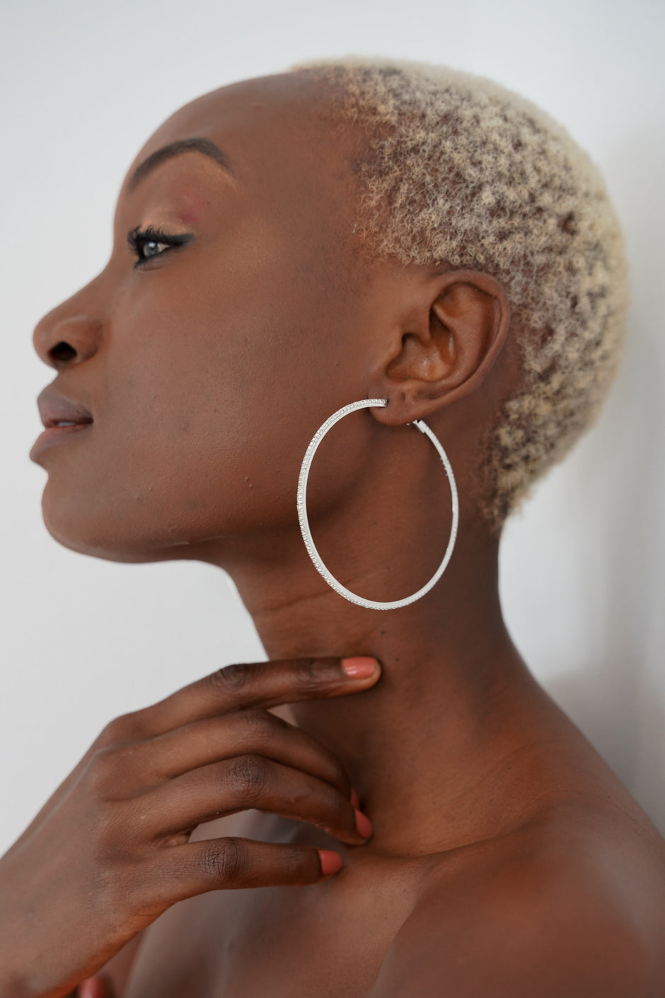 Silver Diamante Hoops - desray.co.za
