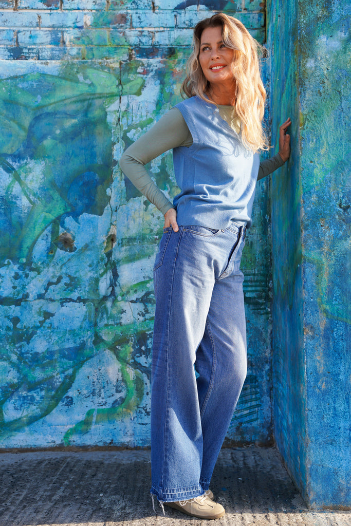 Chambray Sleeveless Pullover - desray.co.za
