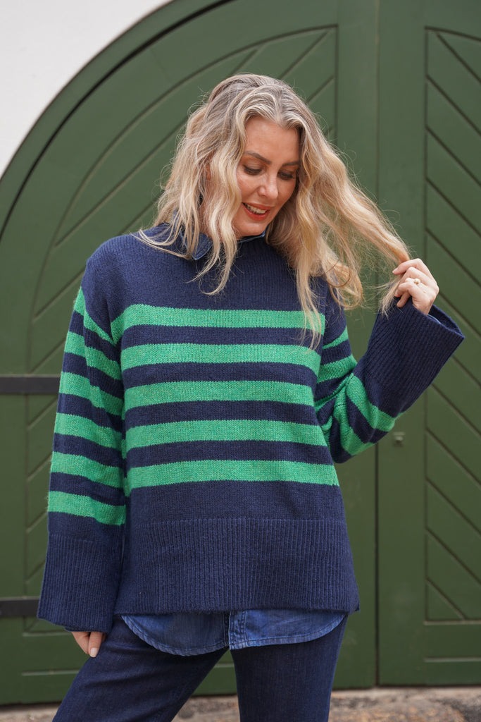 Stripe Wide Sleeve Pullover - desray.co.za