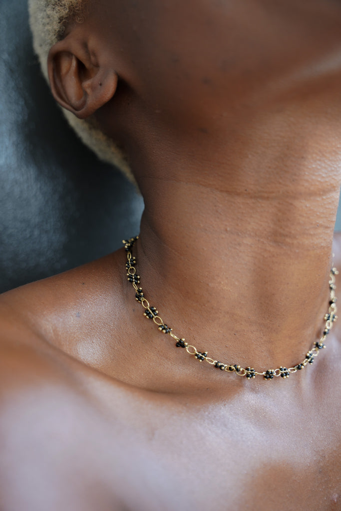 Black & Gold Choker Necklace - desray.co.za