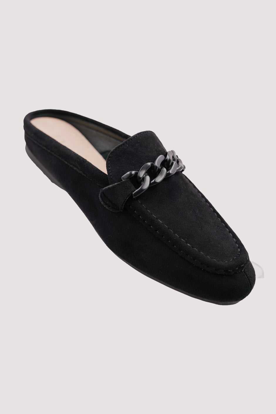 Black Buckle Slip Ons