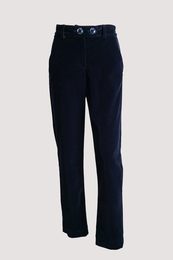 Navy Velvet Verna Pants - desray.co.za