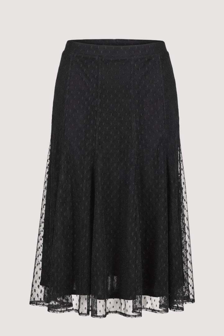 Black Polka Dot 10 Panel Skirt