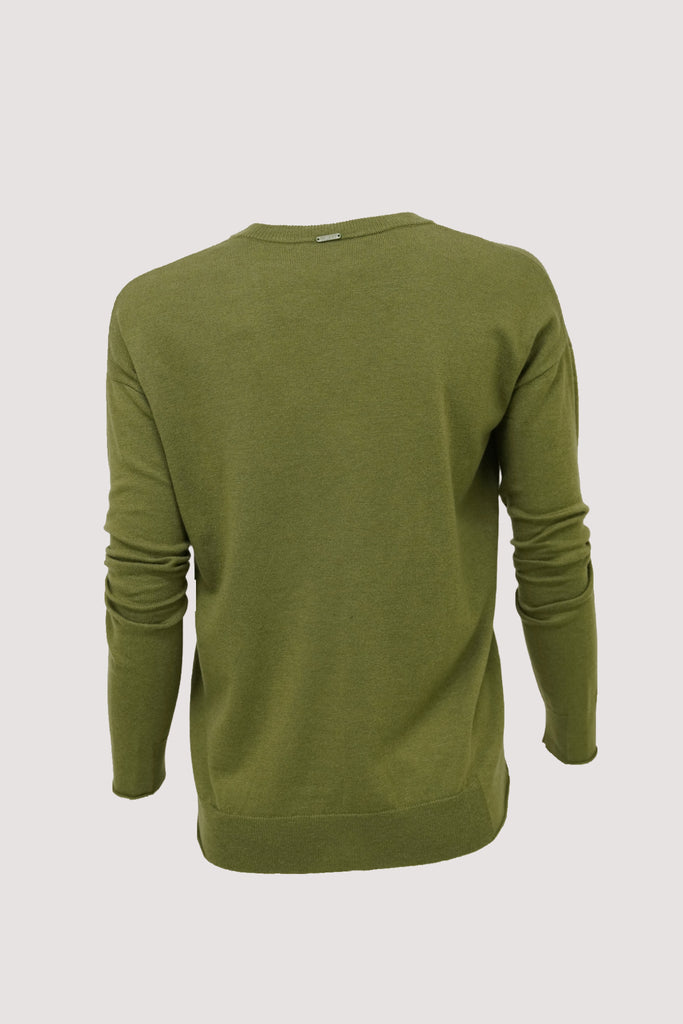 Olive Leaf V Neck Pullover - desray.co.za