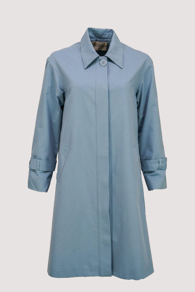Powder Blue A Line Swing Coat - desray.co.za