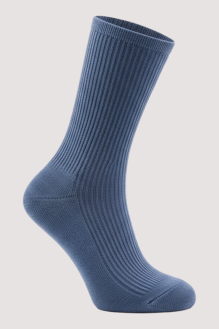 Blue Ribbed Socks