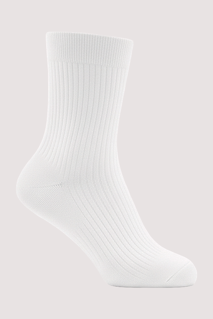 White Ribbed Socks