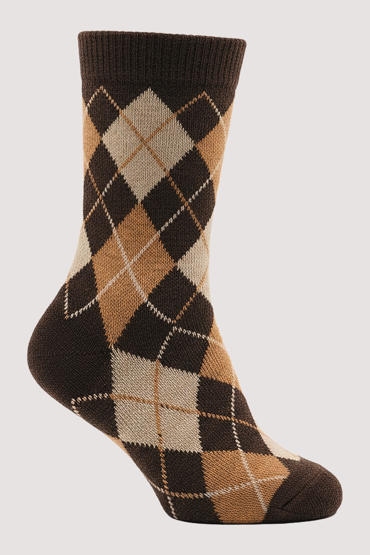 Mustard & Cream Diamond Socks