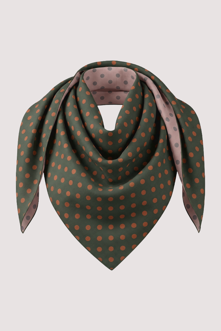 Polka Dot Contrast Scarf