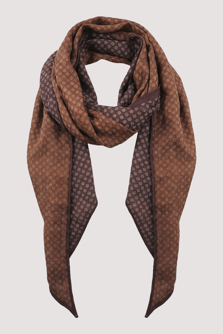 Choc Floral Pointed Scarf