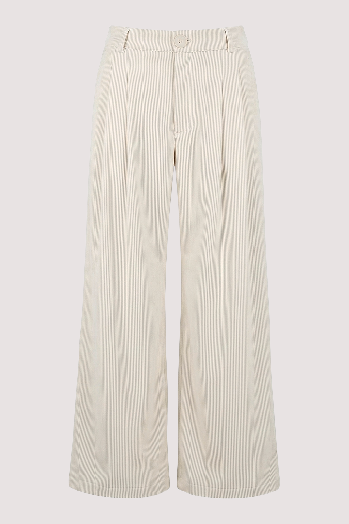 Cream Corduroy Hipster Pants